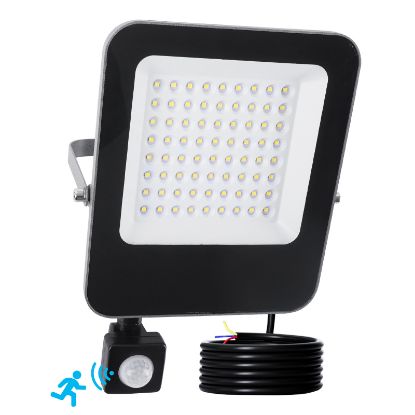 Picture of 6500K 50W 100W 150W 200W Outdoor LED Flood Light IP65 Waterproof Motion Sensor Security Light for Courtyard Garden Bright Wall Mount 220-240V