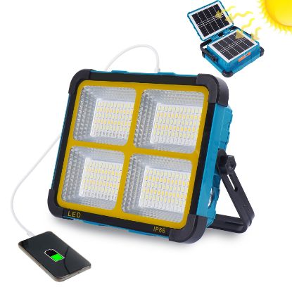 Picture of Waterproof IP66 Solar LED Floodlight USB Rechargeable Spotlight Outdoor Portable Camping Hiking Emergency Lamp