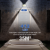 Picture of Outdoor Super Bright Solar Wall Light with Motion Sensor 6000K 412LEDs Waterproof 4 Sides Solar Garden Lamp