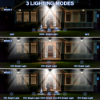 Picture of Outdoor Super Bright Solar Wall Light with Motion Sensor 6000K 412LEDs Waterproof 4 Sides Solar Garden Lamp