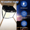Picture of Outdoor Super Bright Solar Wall Light with Motion Sensor 6000K 412LEDs Waterproof 4 Sides Solar Garden Lamp
