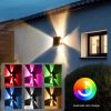 Picture of Four Sided Solar Fence Light Outdoor Waterproof Up& Down Left & Right Luminous Lighting Home Decorative Solar Wall Washing Lam