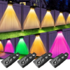 Picture of European Stock RGB Solar Wall Lights Waterproof IP65 LED Lighting Decorations for Garden Fence Patio Courtyard Wash Wall Lam
