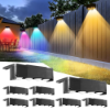 Picture of European Stock RGB Solar Wall Lights Waterproof IP65 LED Lighting Decorations for Garden Fence Patio Courtyard Wash Wall Lam