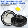 Picture of 100W 150W 200W Dimmable LED High Bay Light with Driver Waterproof 175-265V Warehouse Workshop Parking Superstore UFO Ceiling Lamp