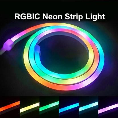 Picture of 1M 3M 5M RGBIC Neon LED Strip Light with USB APP BT Remote Control Outdoor IP65 Waterproof Led Tape Water Running