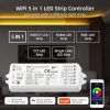 Picture of 5 in 1 Tuya Smart WiFi LED Remote Controller WT5 12V 24V for RGBCCT RGB RGBW Dual White Single Color Led Strip 2.4G RF Controller