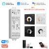 Picture of WT1 Tuya WiFi 2CH LED Controller Single Color/CCT Strip Light 2in1 DC12-36V 2.4G Wireless Dimmer Alexa Touch Panel Controller TW1