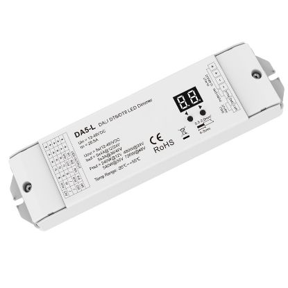 Picture of DALI DT6/DT8 LED Dimmer DA5-L 12-48V 5 Channel Constant Voltage Led Controller for Single/Dual White/RGB/RGBW/ RGBCCT Strip Light