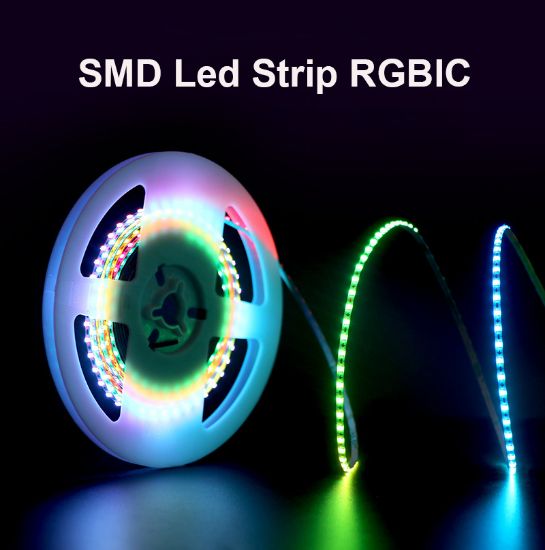 Picture of 2.7mm SMD RGBIC LED Strip DC 5V 12V Ultra Thin Dream Color WS2811 WS2812B IP20 LED Light Strips RGB Addressable