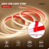 Picture of 110V 220V Cob LED Strip with Plug Connector 3000K 4000K 6500K Waterproof Tape Warm/Natural/White Indoor Outdoor Led Light Strip